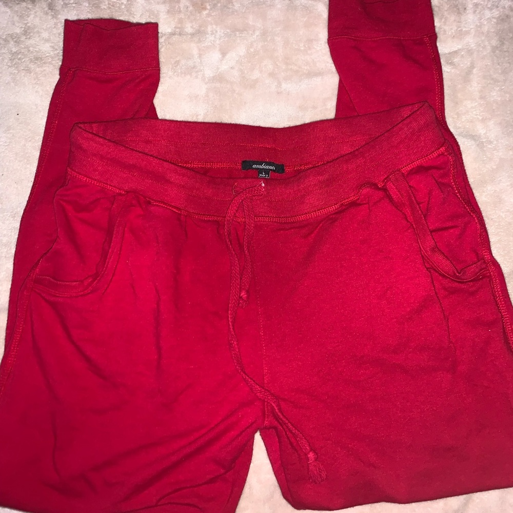 red joggers. perfect condition